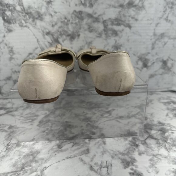 Valentino Garavani Bow Ballet Flats Size 38.5/7.5 Blush Pink Nude Nubuck Leather - Picture 5 of 8
